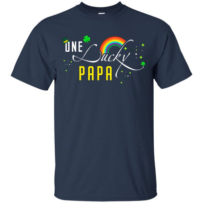 One Lucky Papa St. Patrick_s Day T-shirt Navy