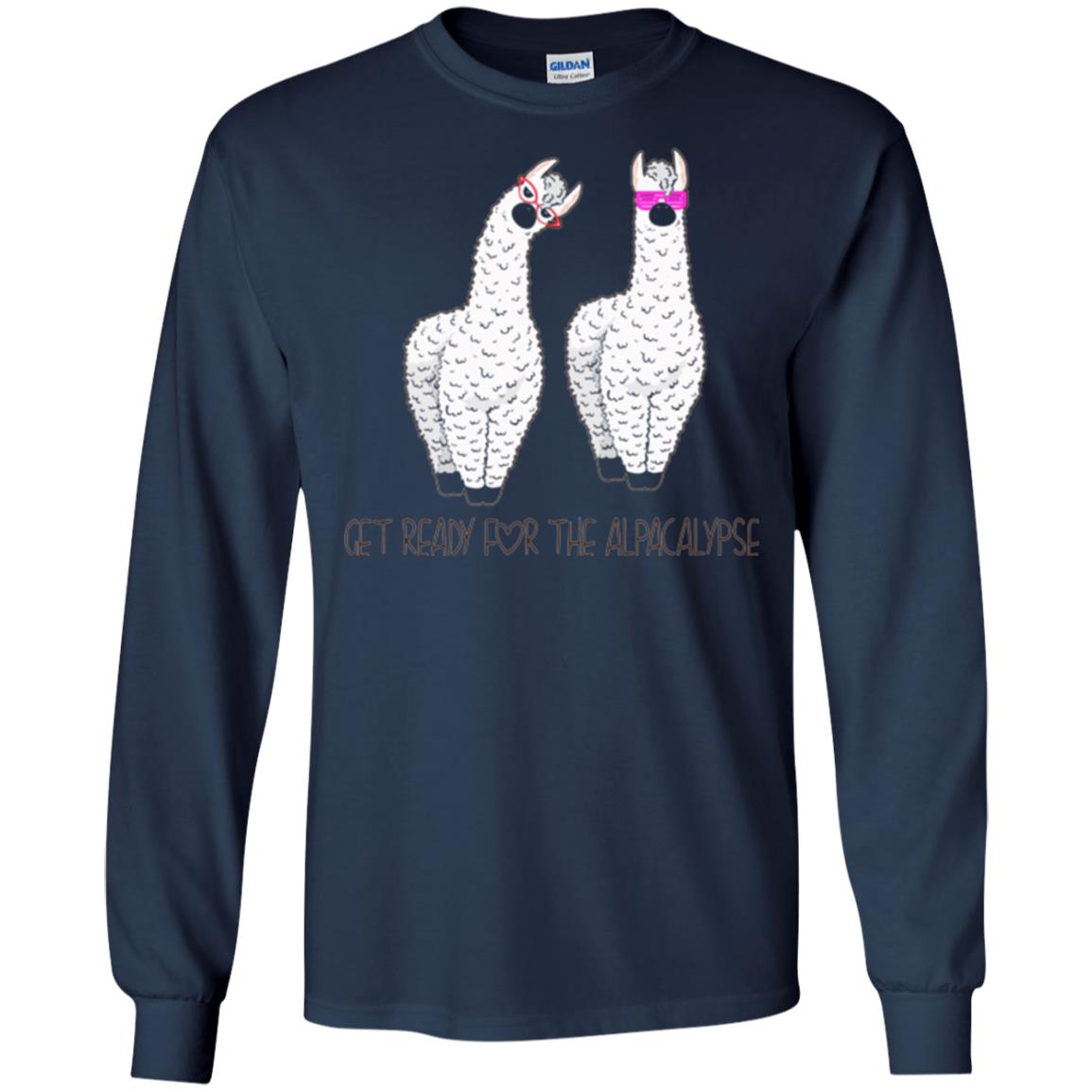 Funny Alpaca T-shirt Get Ready For The Alpacalypse Navy