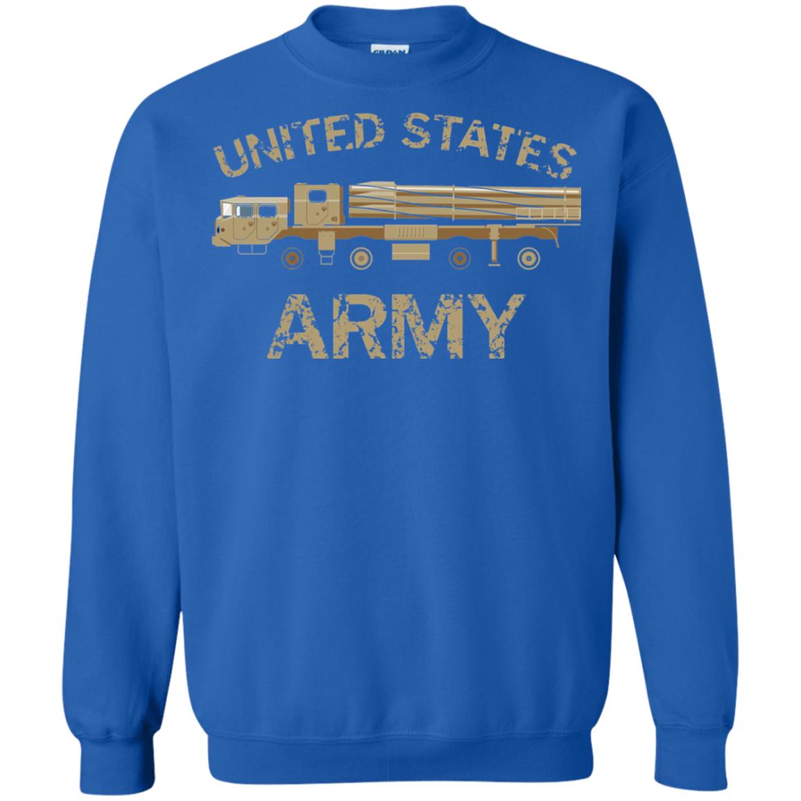 United States Army Missile Truck Vehicle Grunge T-shirt Royal