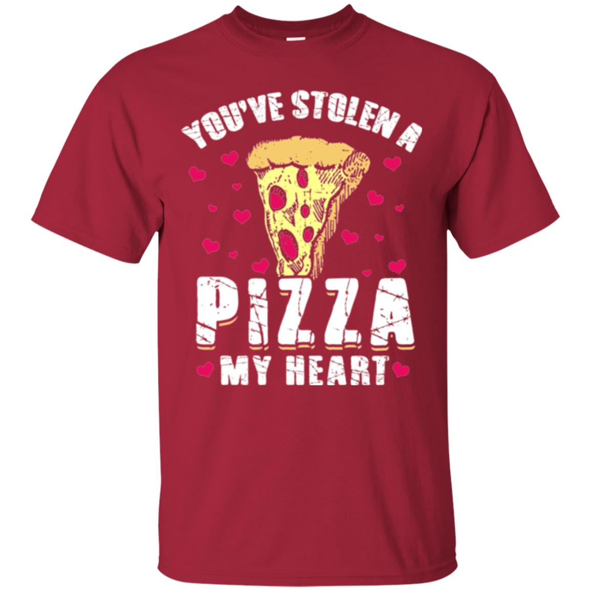 Funny Valentines Day Shirt Food Gift You_ve Stolen Pizza My Heart Cardinal