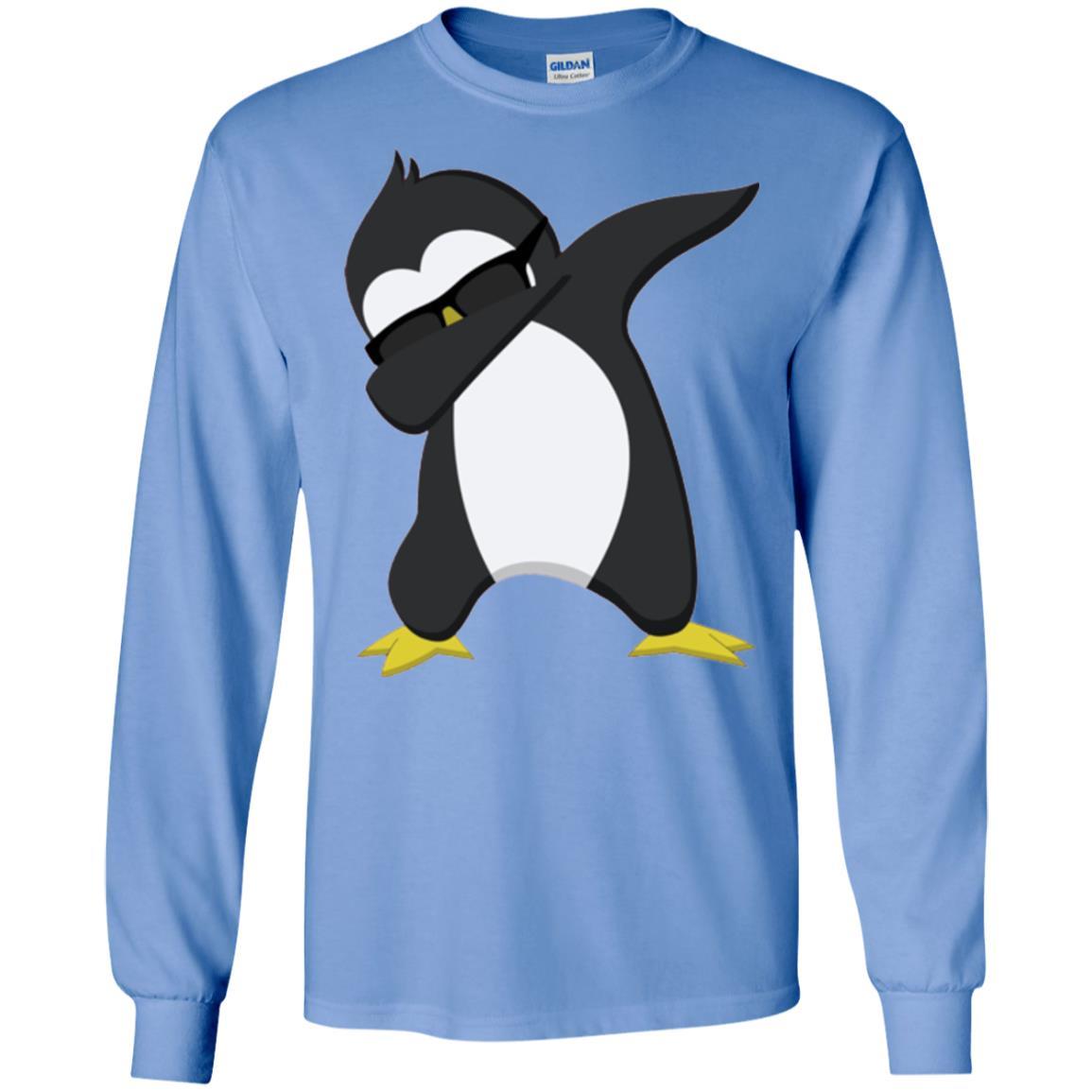 Christmas T-shirt Dabbing Penguin T-shirt Carolina Blue