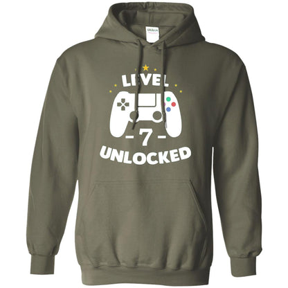 Level 7 Unlocked Gamer T-shirt Military Green