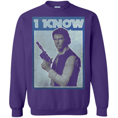 Film T-shirt Han Solo Iconic Unscripted I Know Graphic Purple