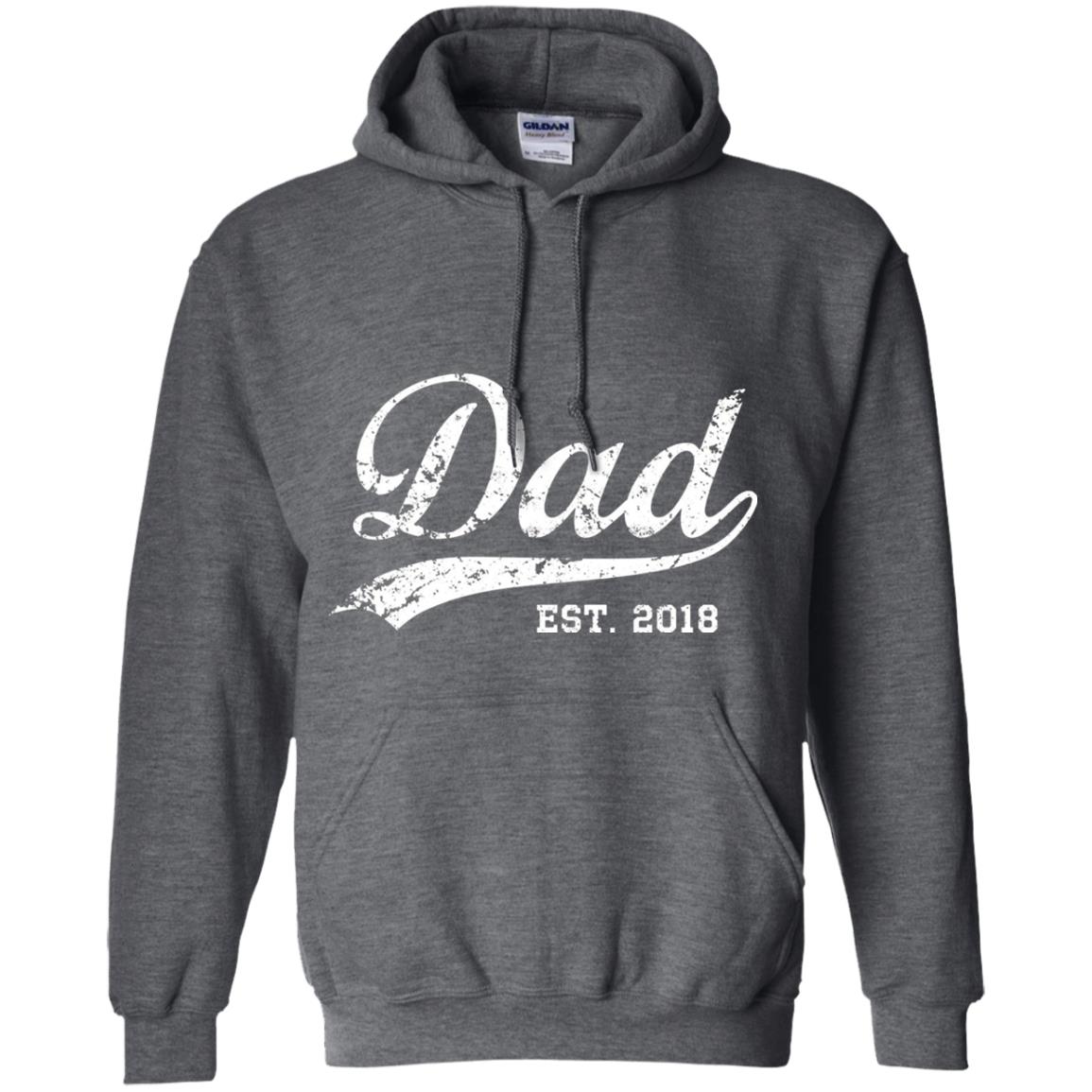 Dad Est. 2018 Vintage New Dad Daddy T-shirt Dark Heather