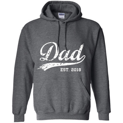 Dad Est. 2018 Vintage New Dad Daddy T-shirt Dark Heather