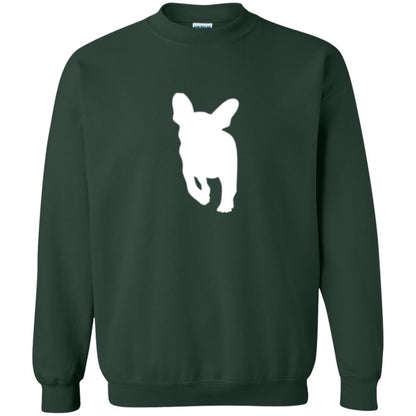 French Bulldog T-shirt White Silhouette Of Puppy Forest Green