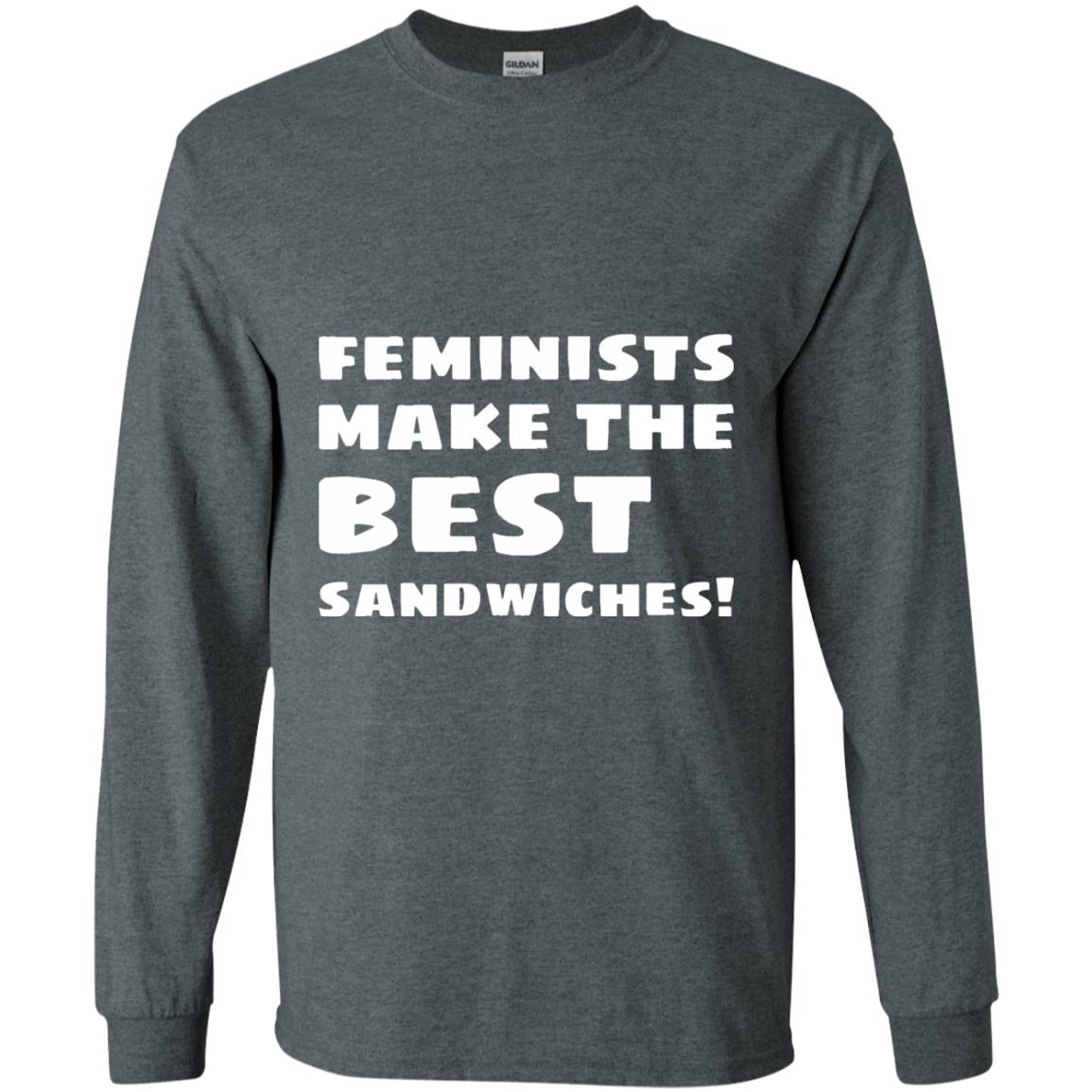 Feminists Make The Best Sandwiches Conversation T-shirt Dark Heather