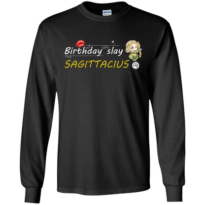 Cute Sagittarius Girl Birthday Lip Slay T-shirt Black