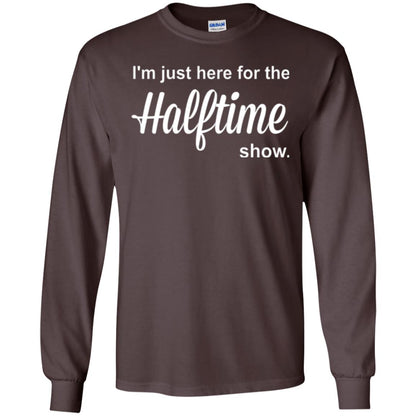Marching Band T-shirt I_m Just Here For The Halftime Show Dark Chocolate