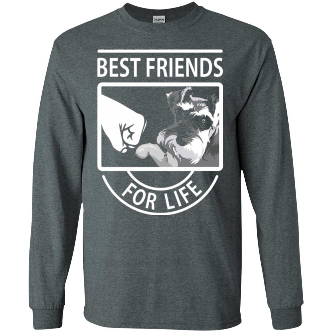 Schnauzer Lover T-shirt Best Friends For Life Dark Heather