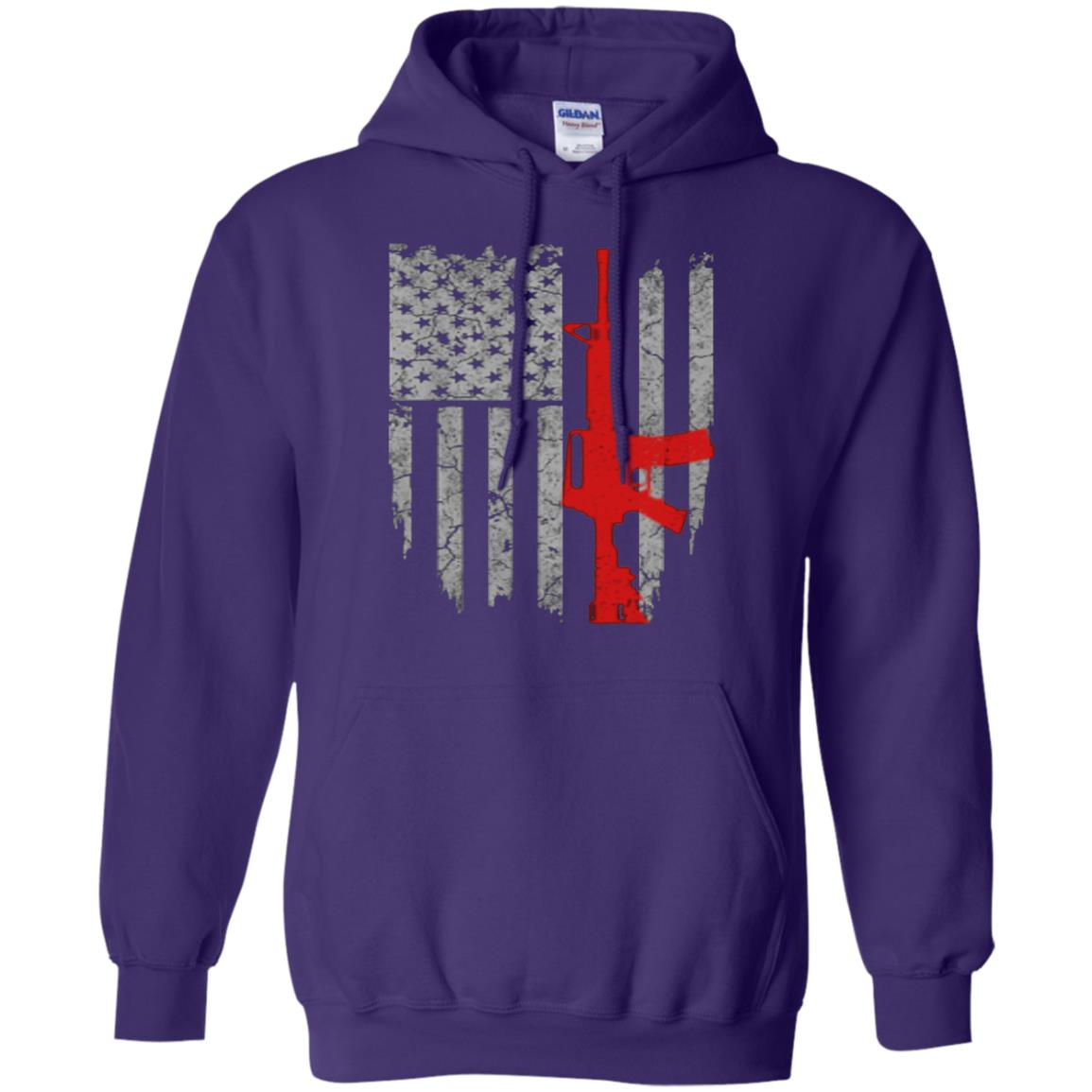 Hunting Lover T-shirt Gun Usa Flag Purple