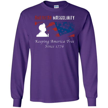 American Masgulinity Keeping America Free Since 1776 Shirt Purple