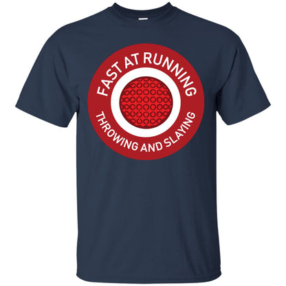 Fast At Running Throwing And Slaying Dodgeball Shirts Navy