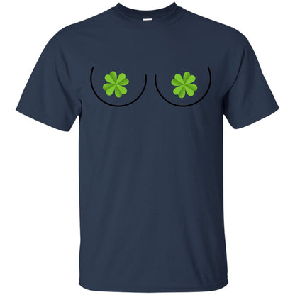 Shamrocks Breast Saint Patrick_s Day T-shirt Navy