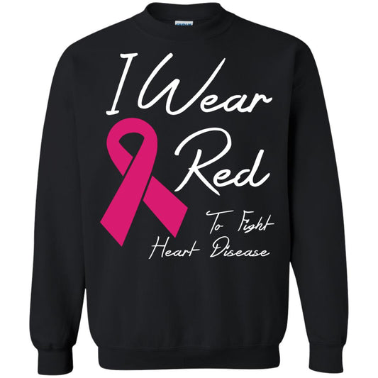 I Wear Red To Fight Heart Disease T-shirt Black