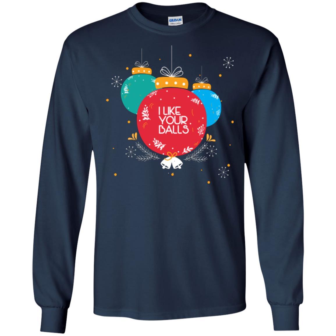Christmas T-shirt I Like Your Balls Navy