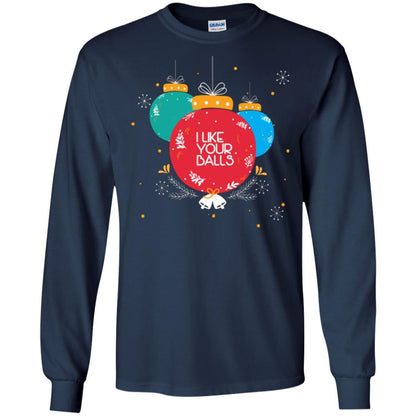 Christmas T-shirt I Like Your Balls Navy