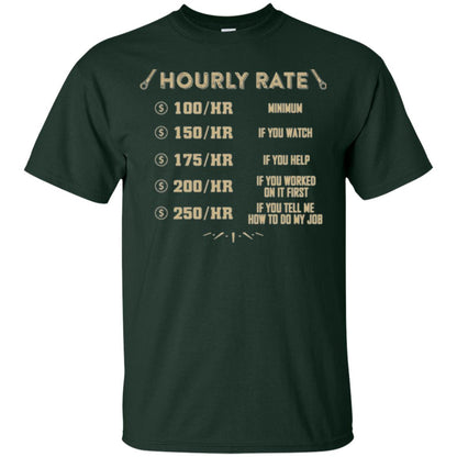 Mechanic T-shirt Mechanic Hourly Rate Forest Green