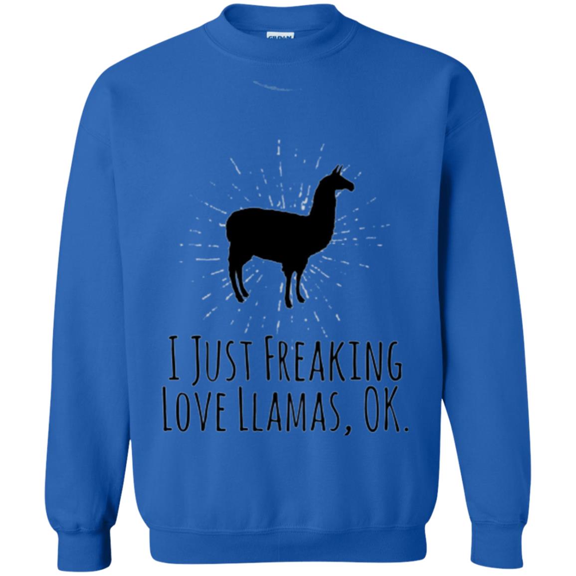 Funny Llama Lovers T-shirt I Just Freaking Love Llamas Ok Royal