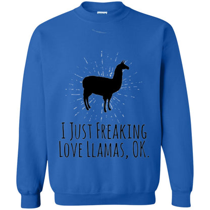 Funny Llama Lovers T-shirt I Just Freaking Love Llamas Ok Royal