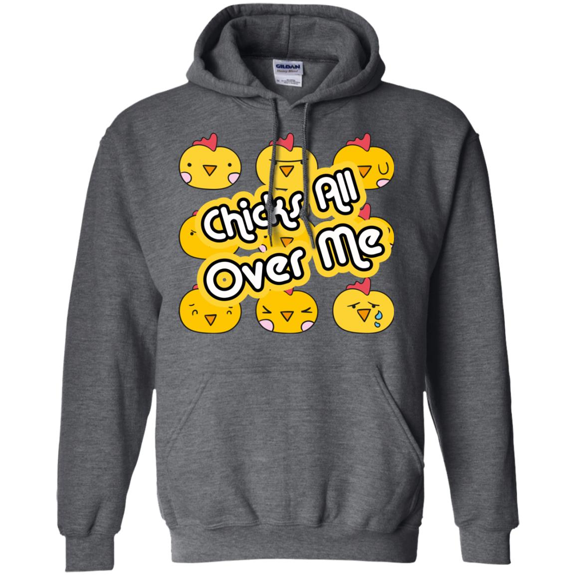 Chicks All Over Me Funny Chickens Shirt For Easter Day Dark Heather