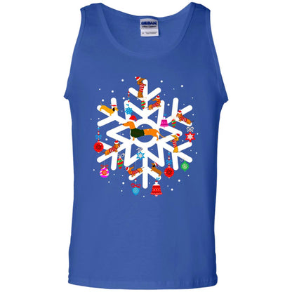 Winter Snow Flower Decorating Bauble And Dachshund X-mas Gift Shirt Royal