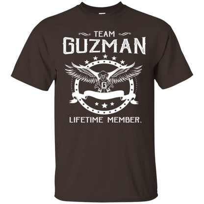 Family T-shirt Team Guzman Lifetime Member Dark Chocolate