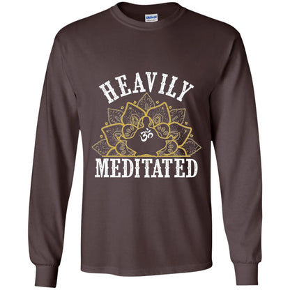 Funny Heavily Meditated Yoga Meditation T-shirt Dark Chocolate