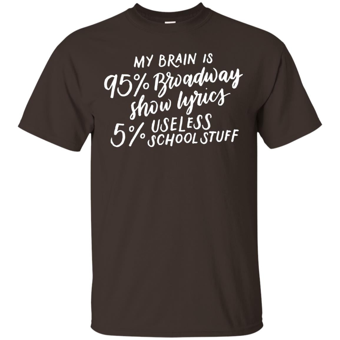 My Brain Is 95% Broadway Drama Actor Actress T-shirt Dark Chocolate