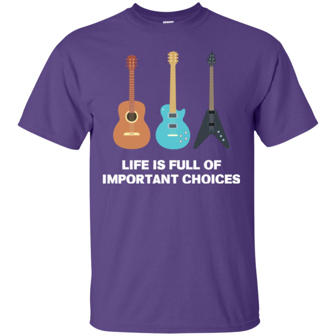 Guitarist T-shirt Life Is Full Of Impotant Choices Purple