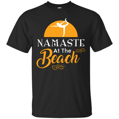 Yoga Lover T-shirt Namaste At The Beach Black
