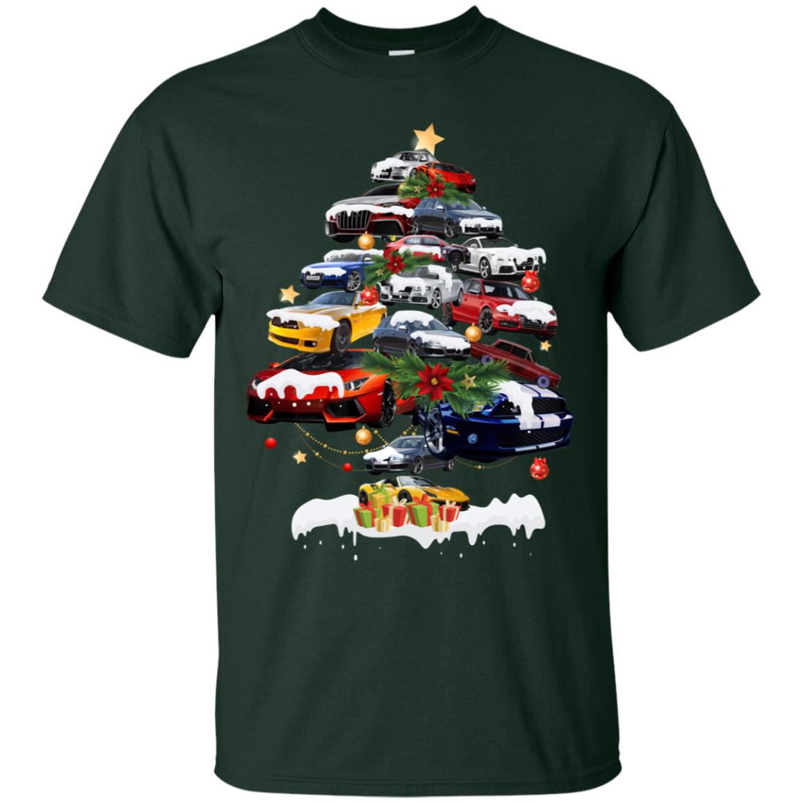 Cars Christmas Tree X-mas Gift Shirt For Mens Or Womens Forest