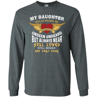 Family T-shirt My Daughter Walks Beside Me Everyday Dark Heather