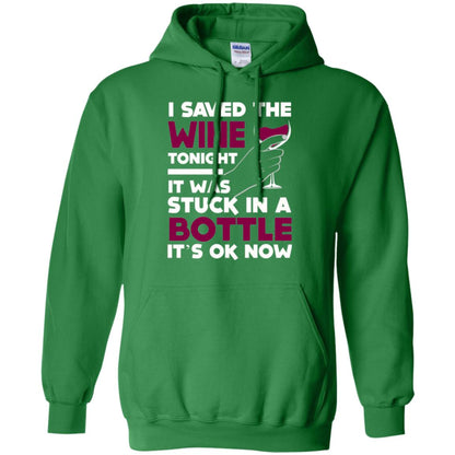 Funny Wine T-shirt I Save The Wine Tonight Irish Green