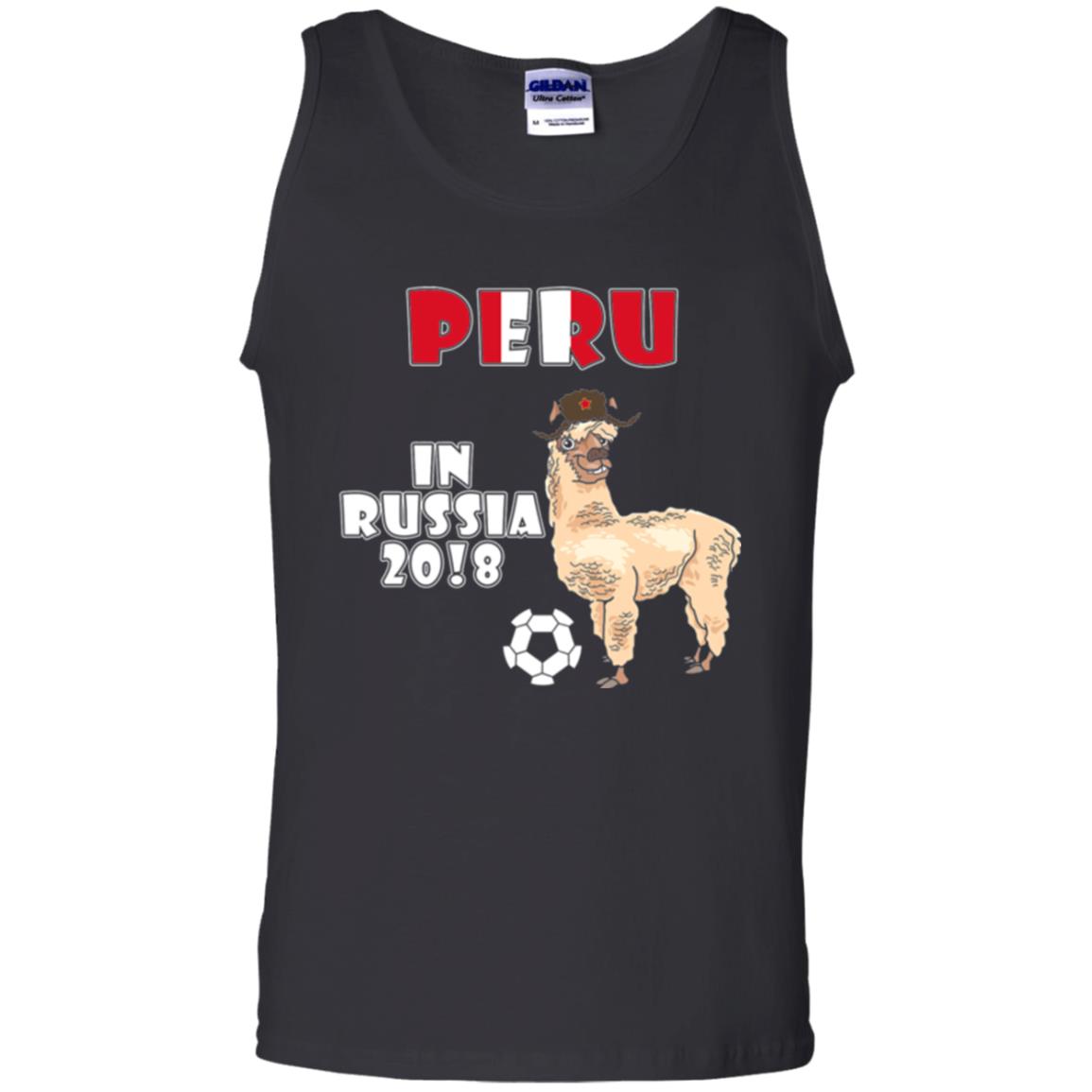 Soccer T-shirt Peru National Team Llama In Russia 2018 Cup Black