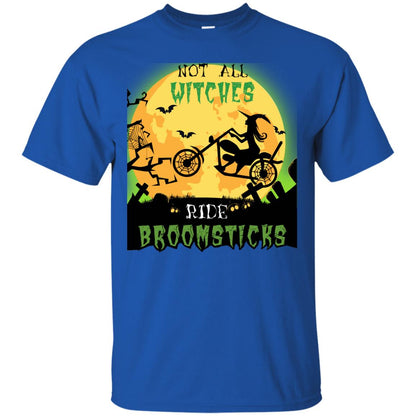 Not All Witches Ride Broomsticks Witches Ride A Motorcycle Funny Halloween Shirt Royal