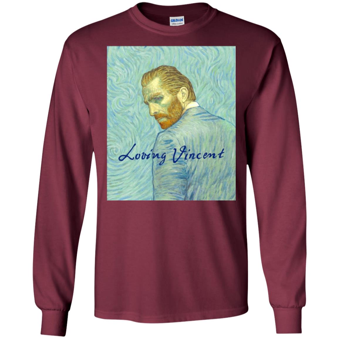 Movie Poster T-shirt Loving Vincent Maroon