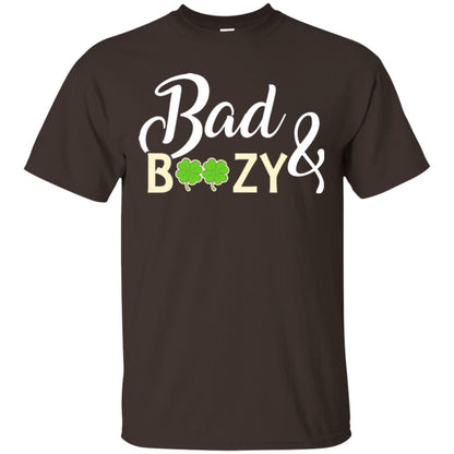 Saint Patrick's Day T-shirt Bad And Boozy Shamrock Dark Chocolate