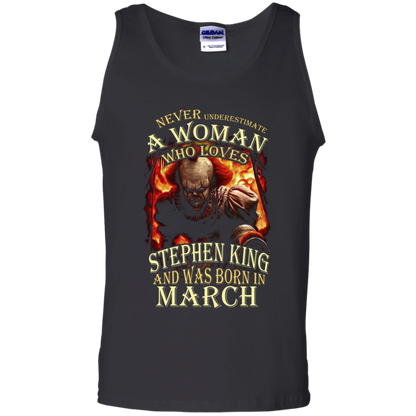 March T-shirt Never Underestimate A Woman Who Loves Stephen King