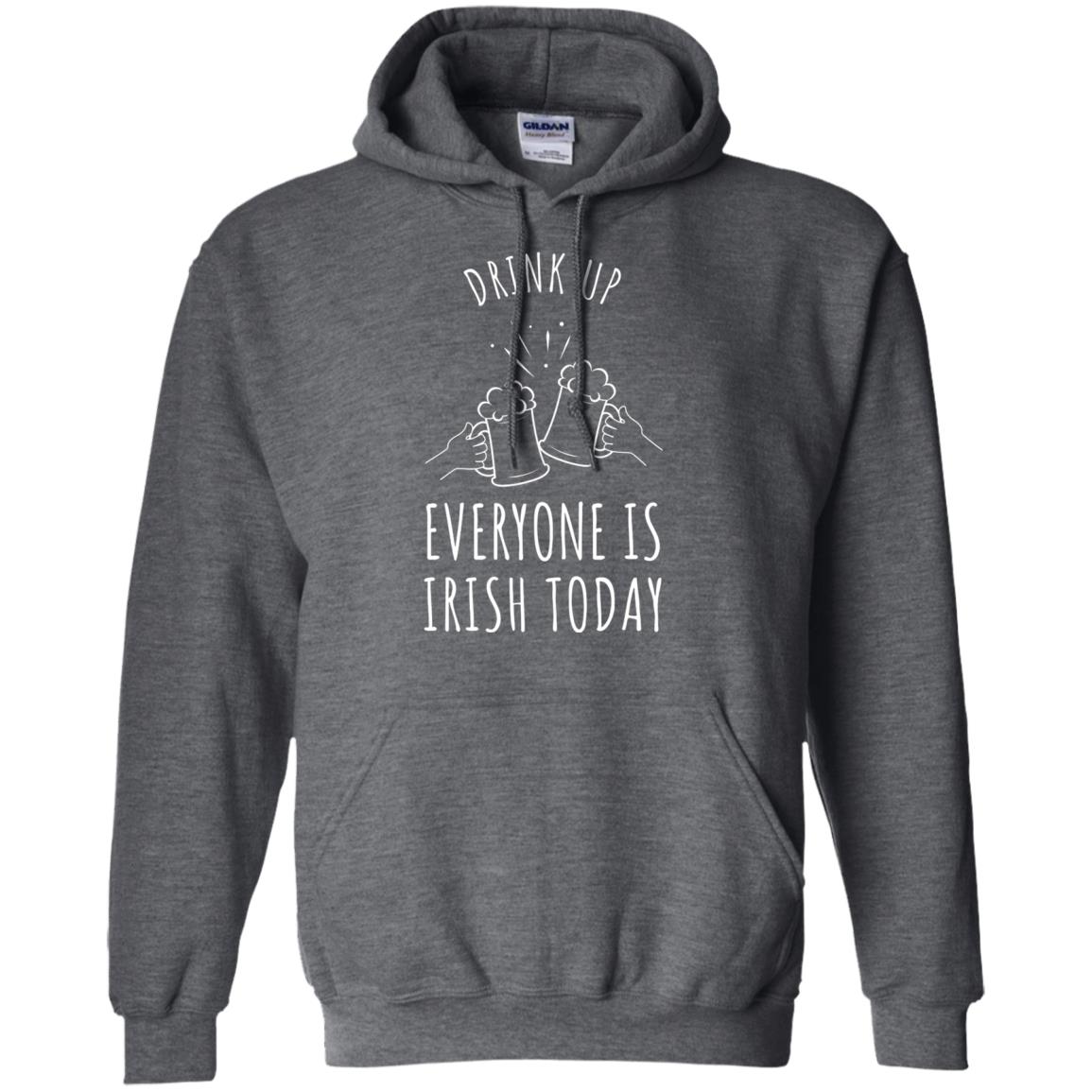 St. Patrick_s Day T-shirt Drink Up Everyone Is Irish Toda Dark Heather