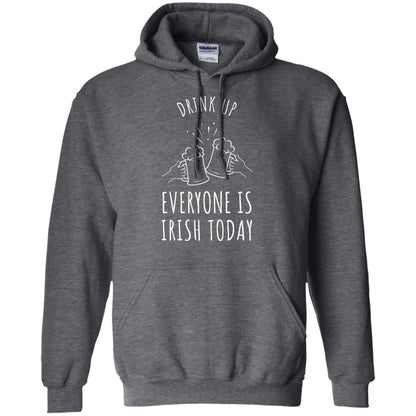 St. Patrick_s Day T-shirt Drink Up Everyone Is Irish Toda Dark Heather