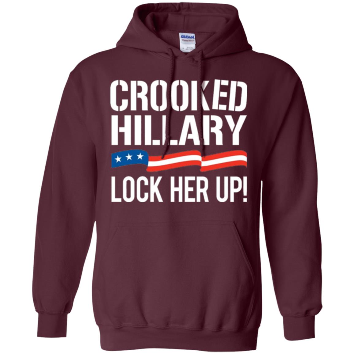 Crooked Hillary Lock Her Up T-shirt Maroon