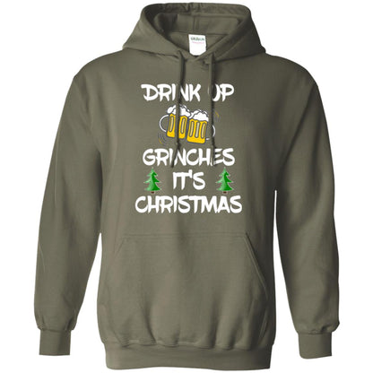 Beer Lovers T-shirt Drink Up Grinches It_s Christmas Military Green