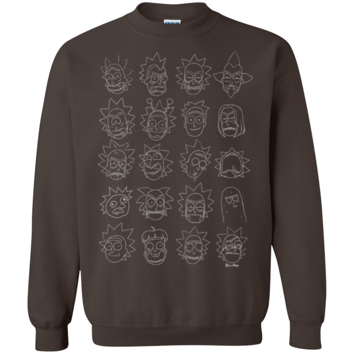 Movie T-Shirt The Many Faces Of Rick Dark Chocolate
