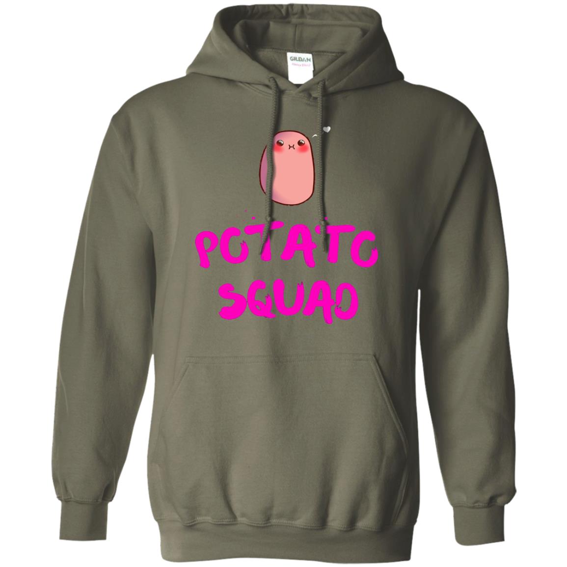 Cute Potato Squad T-shirt I Love Potato Military Green