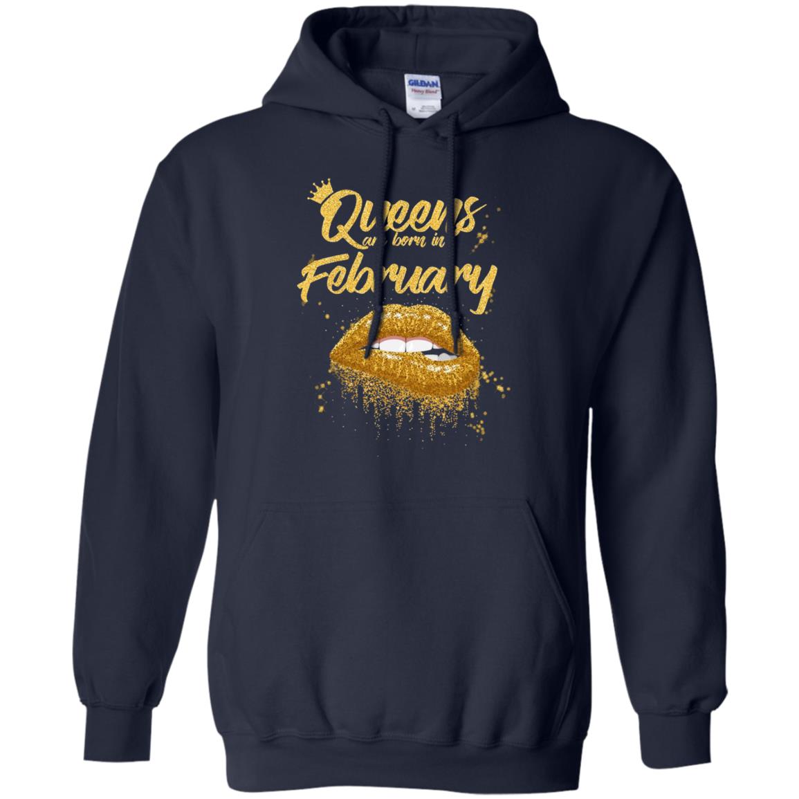 Black Women T-shirt Queens Are Born In February Birthday Navy