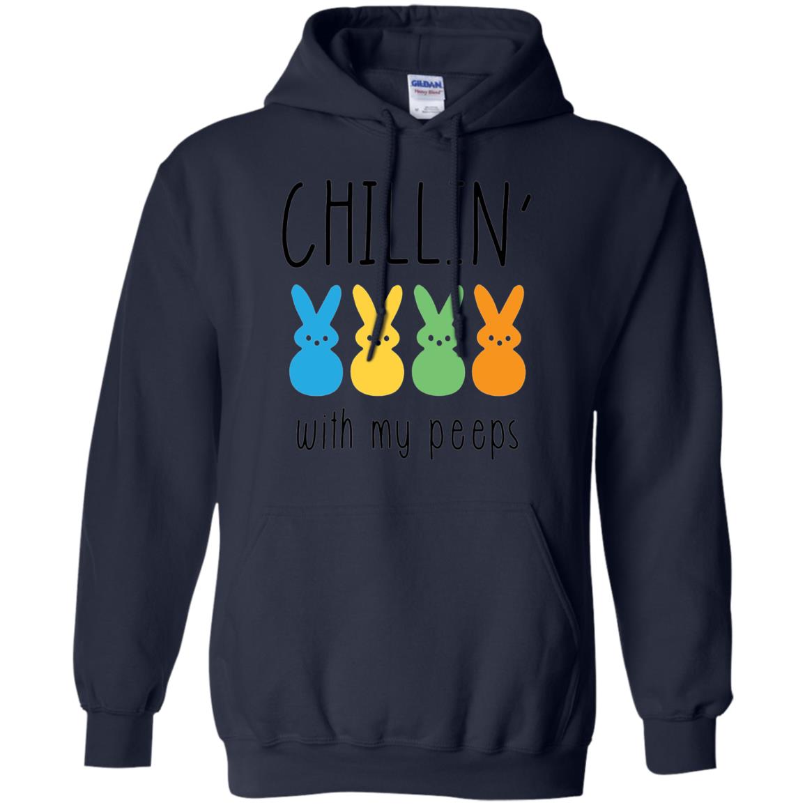 Chillin With My Peeps Happy Easter T-shirt Navy