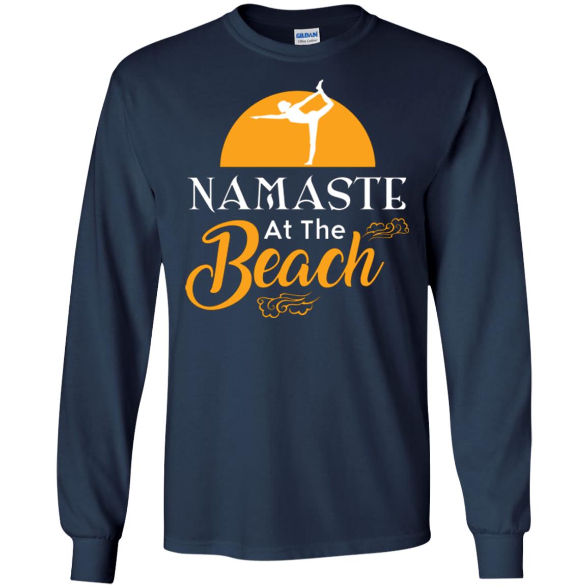 Yoga Lover T-shirt Namaste At The Beach Navy