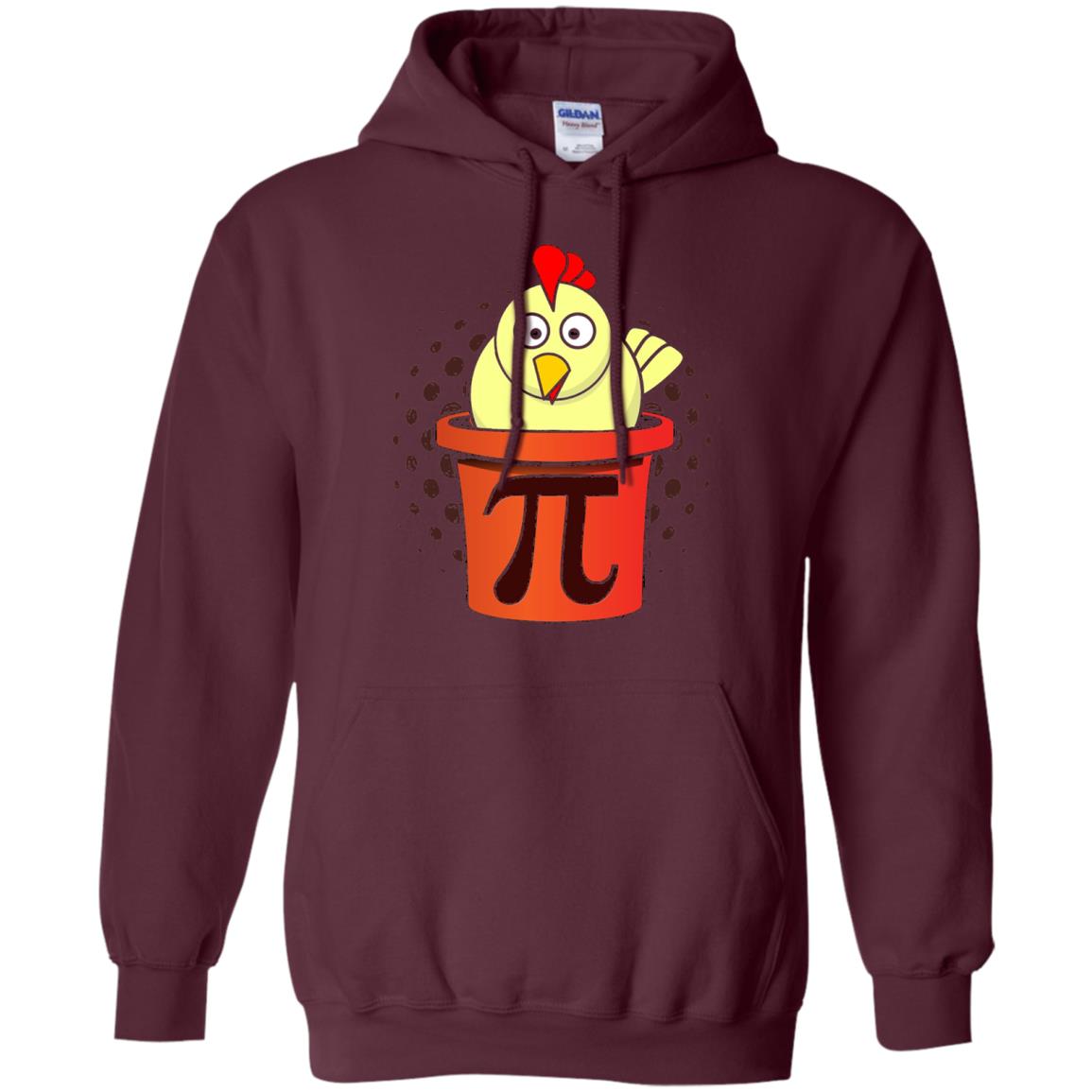 Chicken Pot Pi Funny Math T-shirt Maroon
