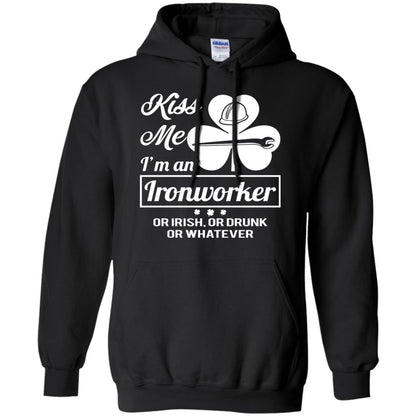 Funny St Patricks Day Shirt Kiss Me I Am An Ironworker Black